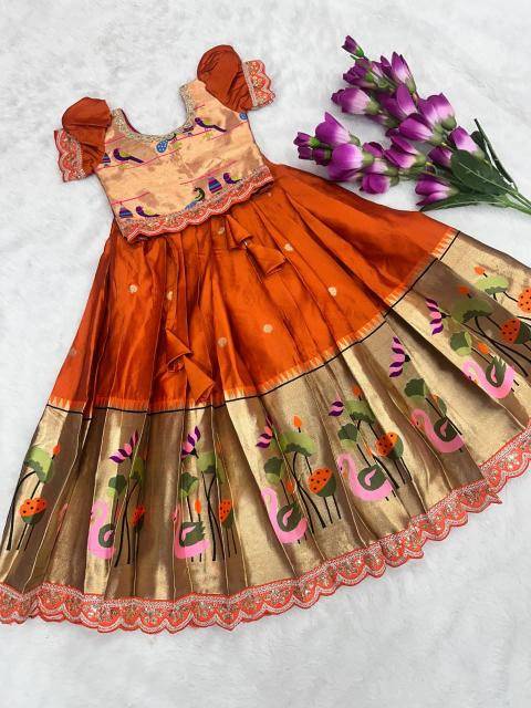 NEW LAUNCING KIDS LEHENGA CHOLI paithani silk NEW LAUNCING KIDS LEHENGA CHOLI paithani silk